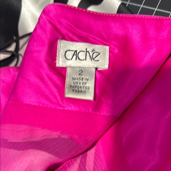 Cache Black and Pink satin Zebra Print Maxi Dress - Picture 11 of 11